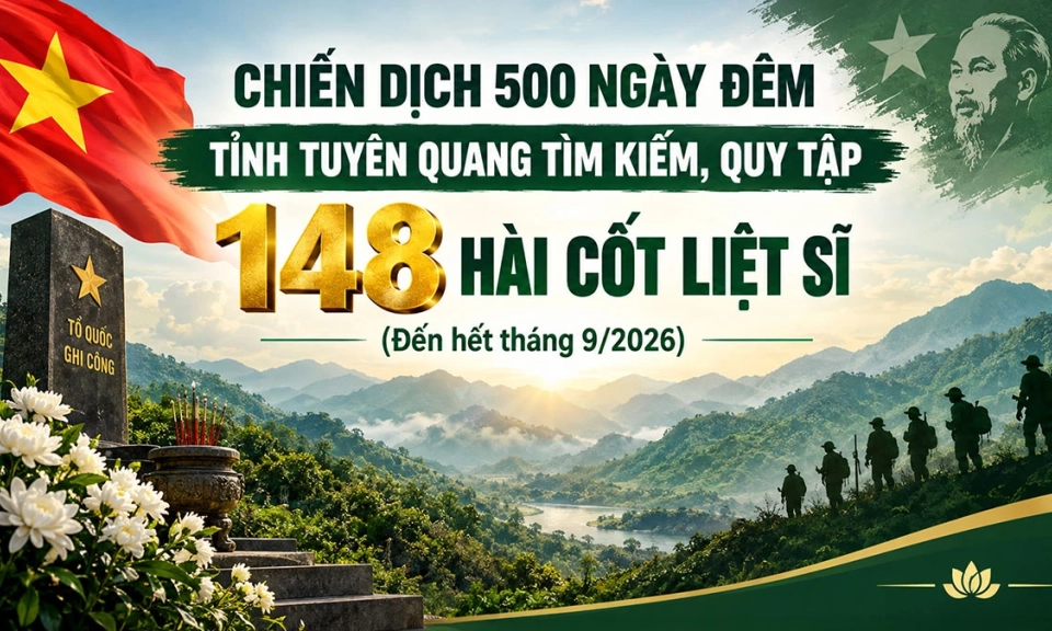 Chiến dịch 500 ng&agrave;y đ&ecirc;m: Tỉnh Tuy&ecirc;n Quang t&igrave;m kiếm, quy tập 148 h&agrave;i cốt liệt sĩ