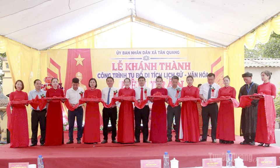 Kh&aacute;nh th&agrave;nh c&ocirc;ng tr&igrave;nh tu bổ Di t&iacute;ch lịch sử - văn h&oacute;a Đền Trần tại x&atilde; T&acirc;n Quang