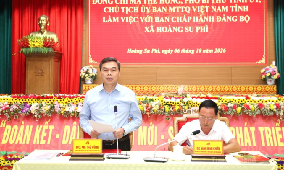 Ho&agrave;ng Su Ph&igrave; tập trung thực hiện c&aacute;c chỉ ti&ecirc;u, nghị quyết gắn với tr&aacute;ch nhiệm người đứng đầu