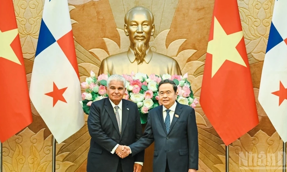 [Ảnh] Chủ tịch Quốc hội Trần Thanh Mẫn hội kiến Tổng thống Panama Jose Raul Mulino