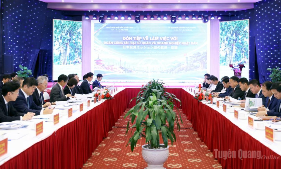 Đo&agrave;n Đại sứ qu&aacute;n Nhật Bản tại Việt Nam l&agrave;m việc với UBND tỉnh