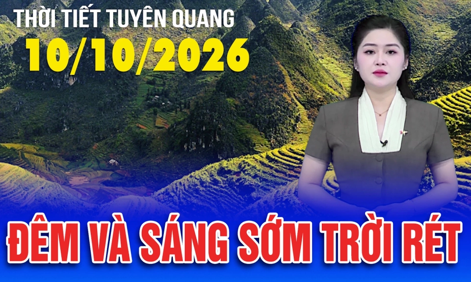 Thời tiết Tuy&ecirc;n Quang ng&agrave;y 10/10/2026