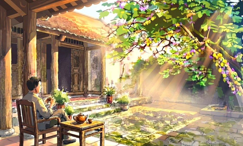 Hoa t&iacute;m ngo&agrave;i s&acirc;n