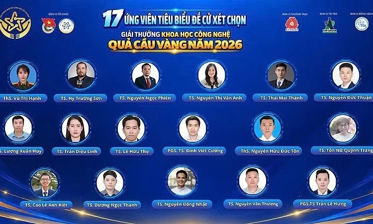 C&ocirc;ng bố 17 ứng vi&ecirc;n Giải thưởng khoa học c&ocirc;ng nghệ "Quả cầu v&agrave;ng" 2026
