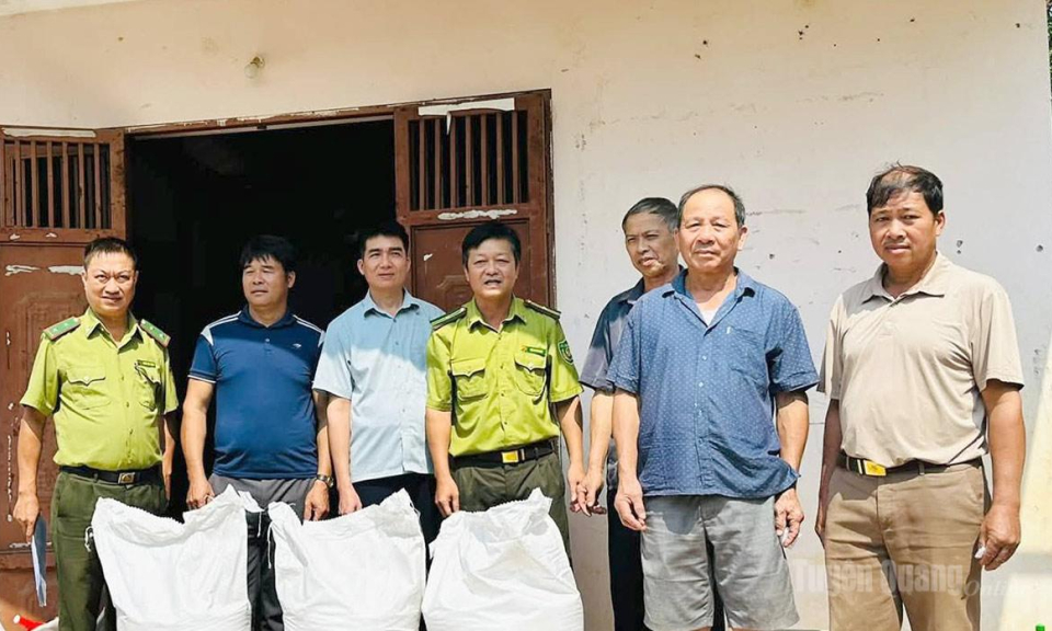 Hỗ trợ hơn 4.360kg gạo cho người d&acirc;n tham gia bảo vệ rừng tr&ecirc;n địa b&agrave;n x&atilde; H&ograve;a An