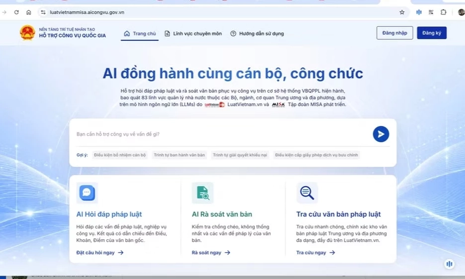 Đ&ocirc;n đốc sử dụng nền tảng tr&iacute; tuệ nh&acirc;n tạo hỗ trợ c&ocirc;ng vụ