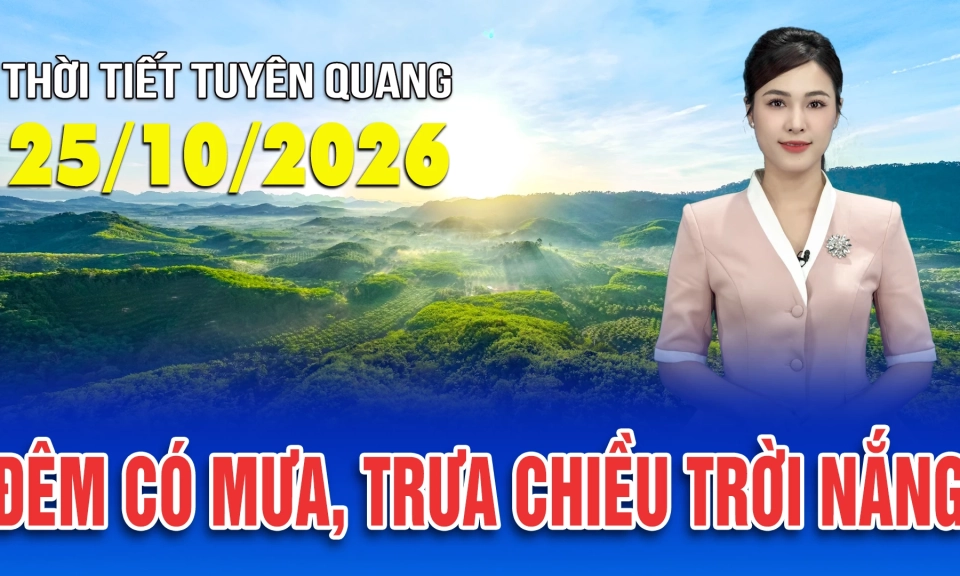 Thời tiết Tuy&ecirc;n Quang ng&agrave;y 25/10/2026